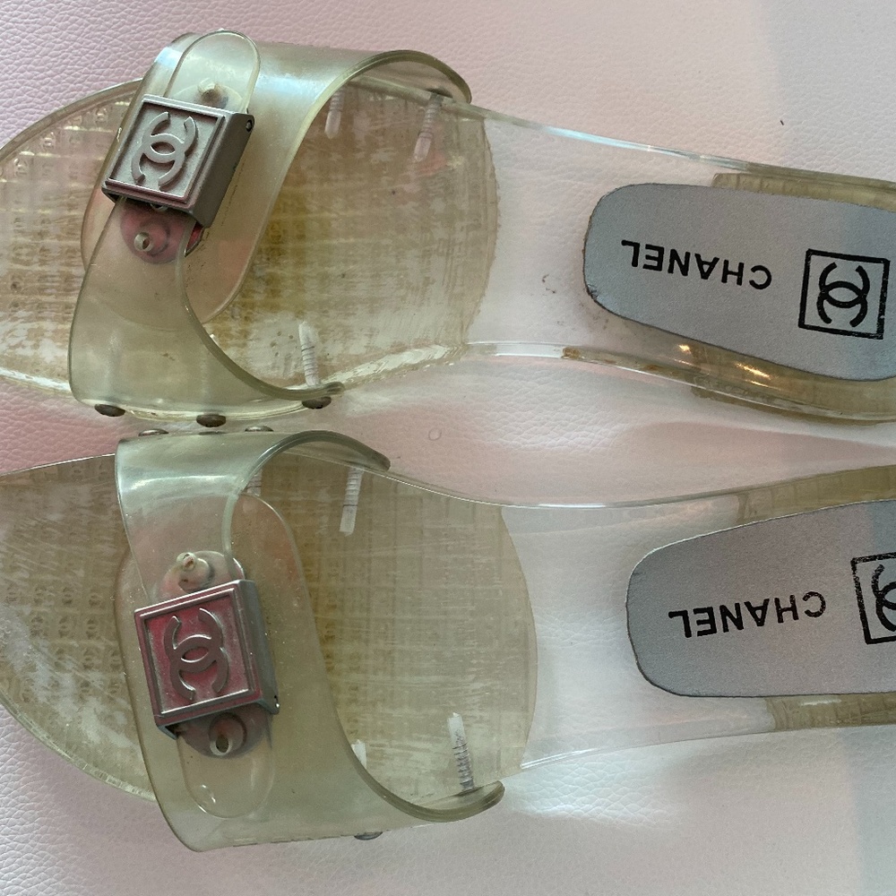 Chanel Dr Scholl's style beach sandals
